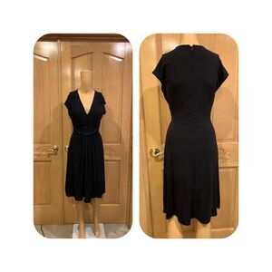Armani black beaded waist evening dress sz 4